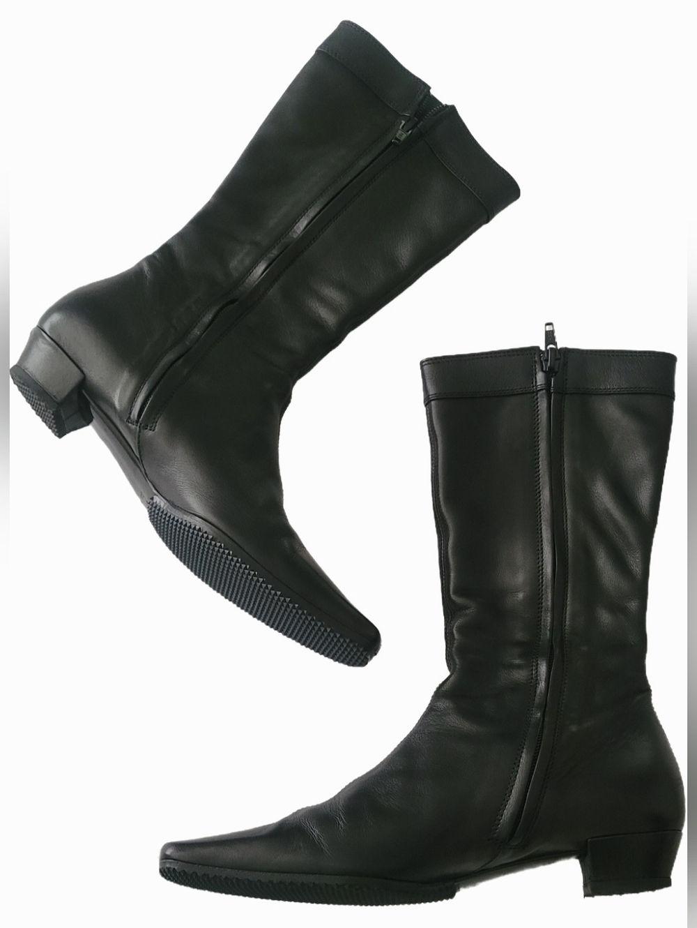 ✨️GUCCI 🇮🇹Black Leather  Zip Boots✨️